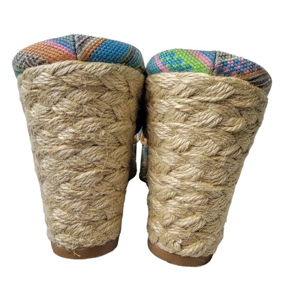 Colorful Wedge Sandals Women 8.5 Espadrille Shoes CL Laundry Bohemian 39 Spring - Picture 10 of 14